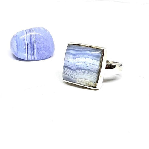 Blue Lace Agate ring 